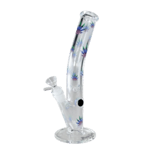 BONG Bent GreenPurple Leaves